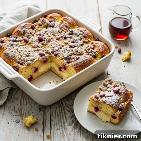 Easy Overnight Cranberry Orange French Toast Casserole, perfect for holiday mornings