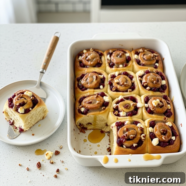 Soft Cranberry Swirl Buns with tangy goat cheese and brown butter glaze, a special brunch treat