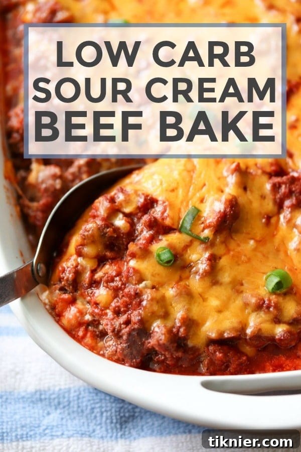 Low Carb Sour Cream Beef Bake | Cheesy Keto Beef Casserole Recipe