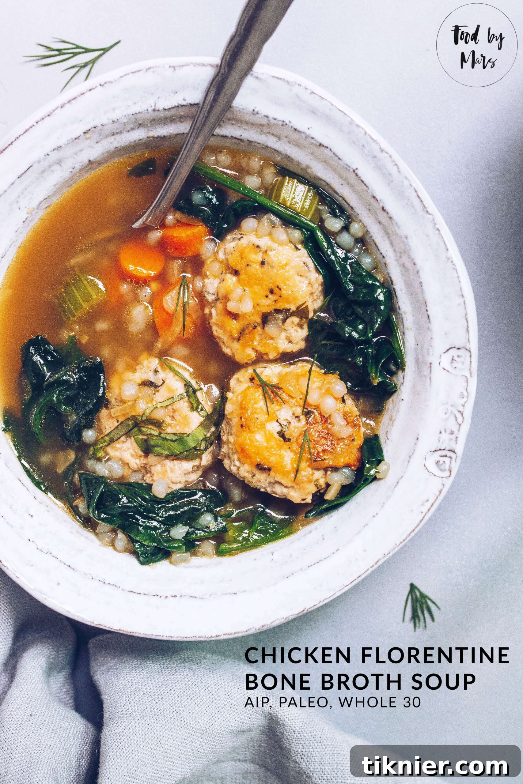 Chicken Florentine Bone Broth Soup by Food by Mars