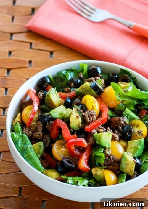 Baby Kale Paleo Taco Salad recipe by Kalyn's Kitchen