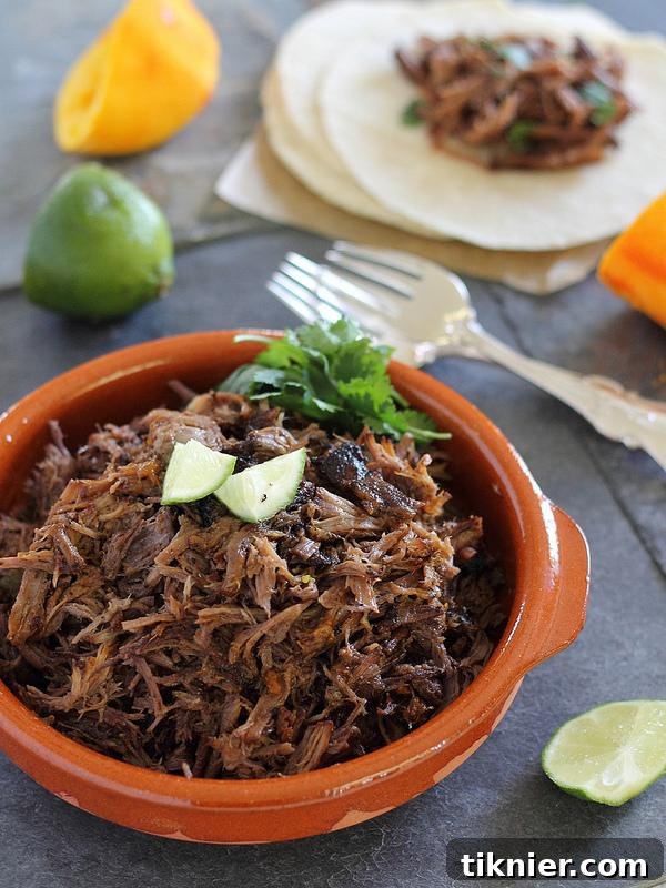 Spicy Orange Beef Carnitas by Running to the Kitchen