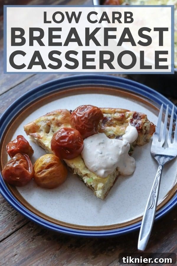 Delicious Low Carb Breakfast Casserole with Bacon, Zucchini, and Onions - Perfect for Keto Diet