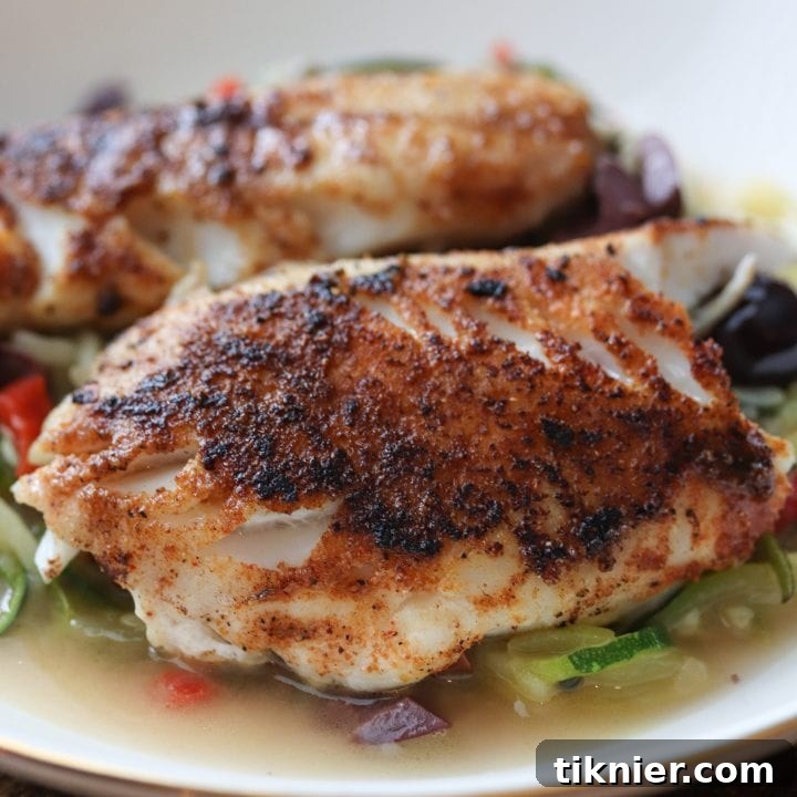 Pan Seared Black Sea Bass with Zucchini Noodles #seafood #seabass #lowcarb #glutenfree #dinner #keto