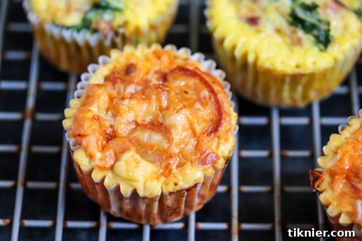 Pinterest pin image for Meat Lovers Pizza Keto Egg Muffins
