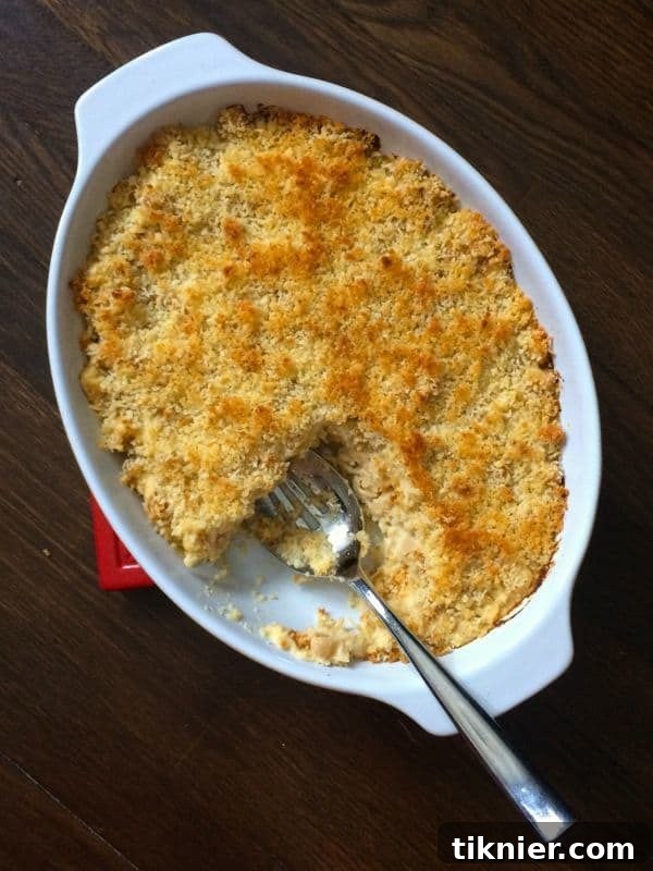 Cheesy Cauliflower Mac and Cheese with a crispy panko topping, a healthier comfort food.