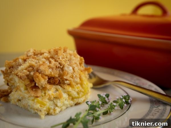 Squash casserole finishing setting after baking