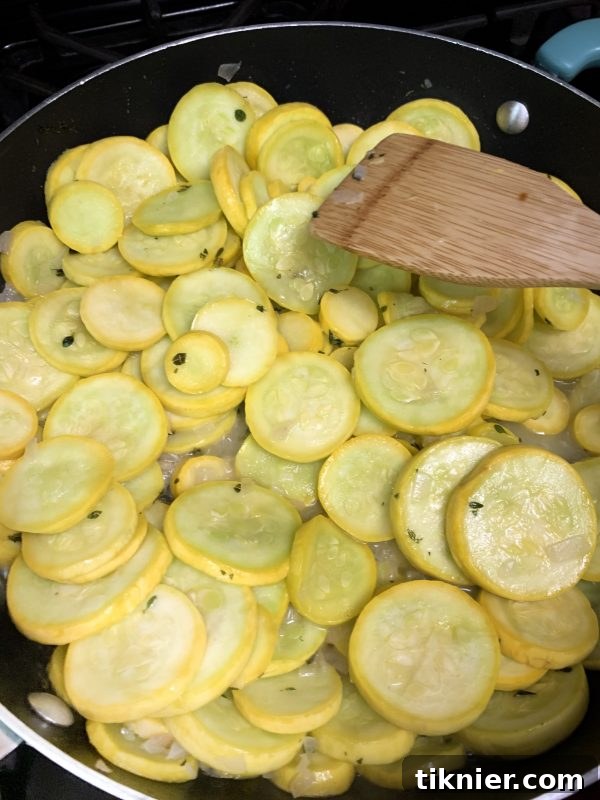 Sautéing the squash