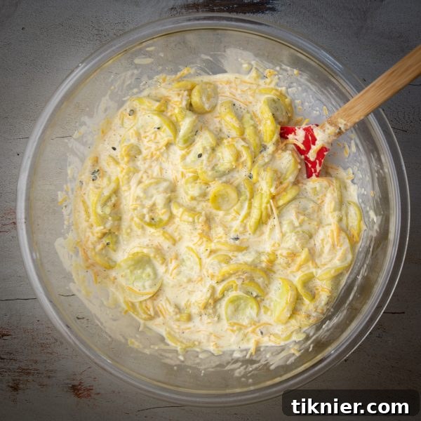 Squash Casserole filling preparation