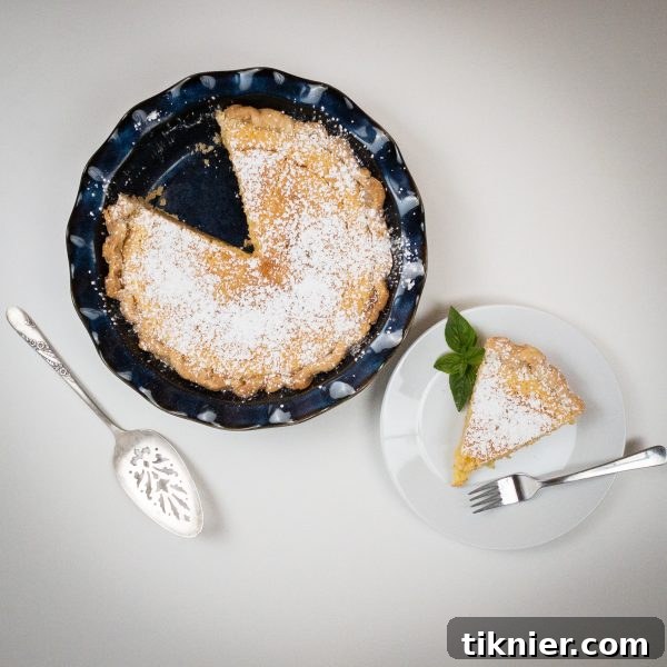 Irresistible Chess Pie 2 serving the perfect golden-brown chess pie slice with a hint of lemon zest