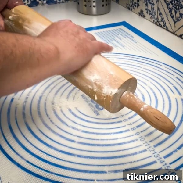 Irresistible Chess Pie 14 a rolling pin coated in flour on a floured pastry mat