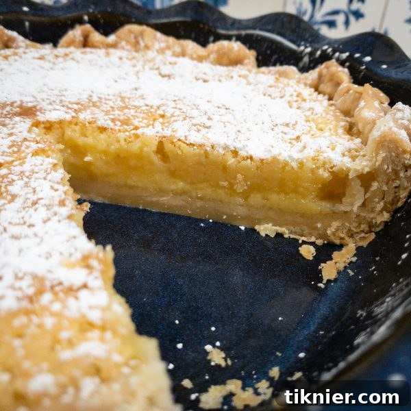 Irresistible Chess Pie 3 close-up of the smooth, glossy filling of a chess pie before baking