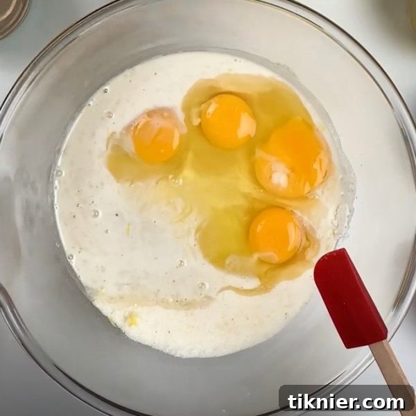 Irresistible Chess Pie 21 all chess pie filling ingredients combined in a large mixing bowl