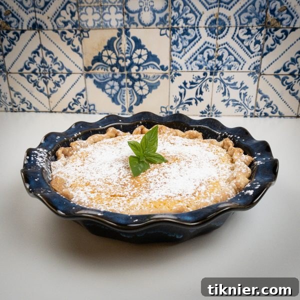 Irresistible Chess Pie 5 a deep-dish ceramic pie plate holding an unbaked chess pie