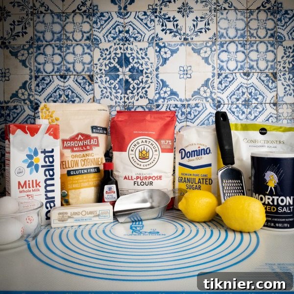 Irresistible Chess Pie 9 arranged ingredients for making a perfect chess pie on a white surface