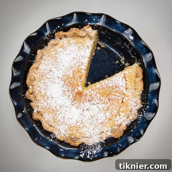 Irresistible Chess Pie 10 a fully baked perfect chess pie, golden brown and garnished