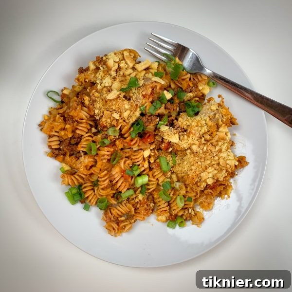 Delicious and Easy Ground Beef Casserole - One Serving