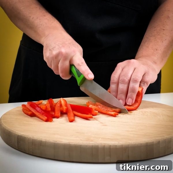 Chopping Vegetables for Ground Beef Casserole
