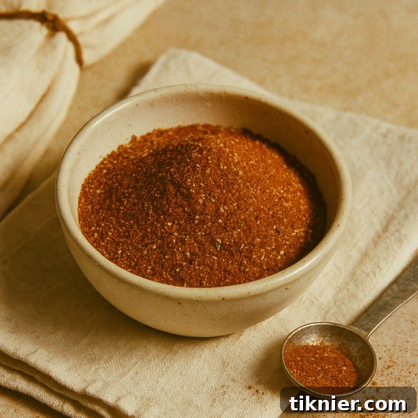 Homemade Cajun Seasoning in a small jar, next to a spoon with a pile of the spice blend.