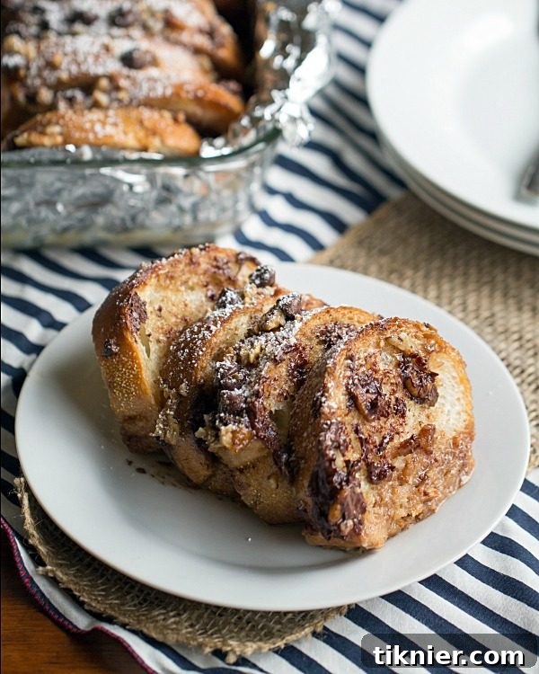 Overnight Chocolate Pecan Pie French Toast Casserole