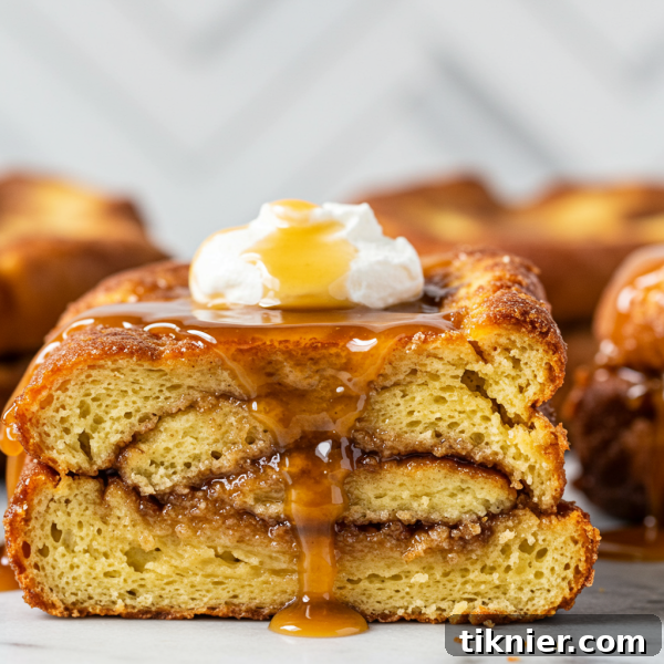Spiced Rum Caramel Eggnog French Toast