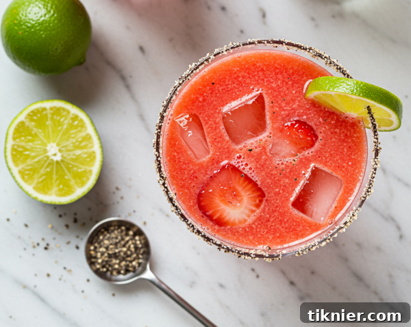 Refreshing Strawberry Margarita with Black Pepper