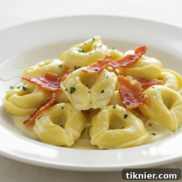 Delicious Three Cheese Tortellini with Crispy Prosciutto