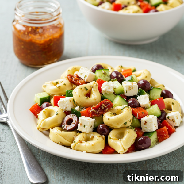 Ready-to-serve Greek Tortellini Salad with Sun-dried Tomato Pesto