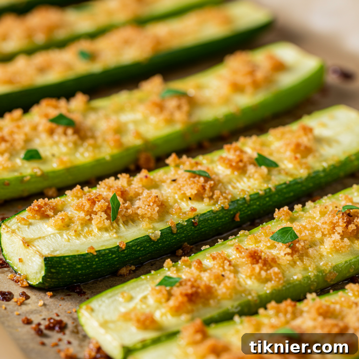 Easy Roasted Zucchini with Parmesan Panko Topping