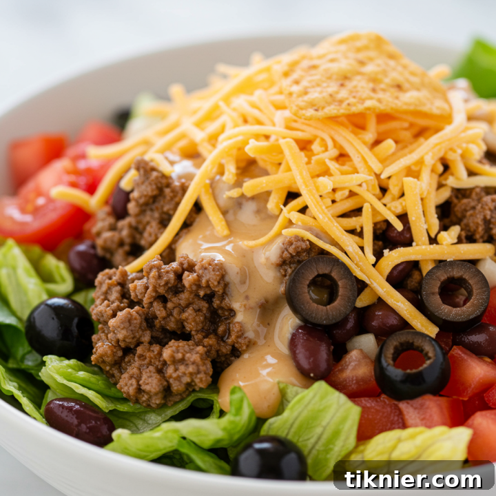 Easy Taco Salad with Doritos and Homemade Catalina Dressing