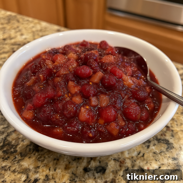 Delicious Homemade Pear Cranberry Relish with Brandy