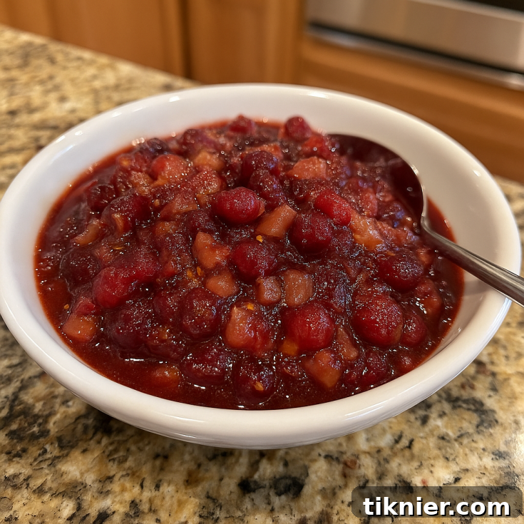 Pear Cranberry Relish with Brandy for holiday