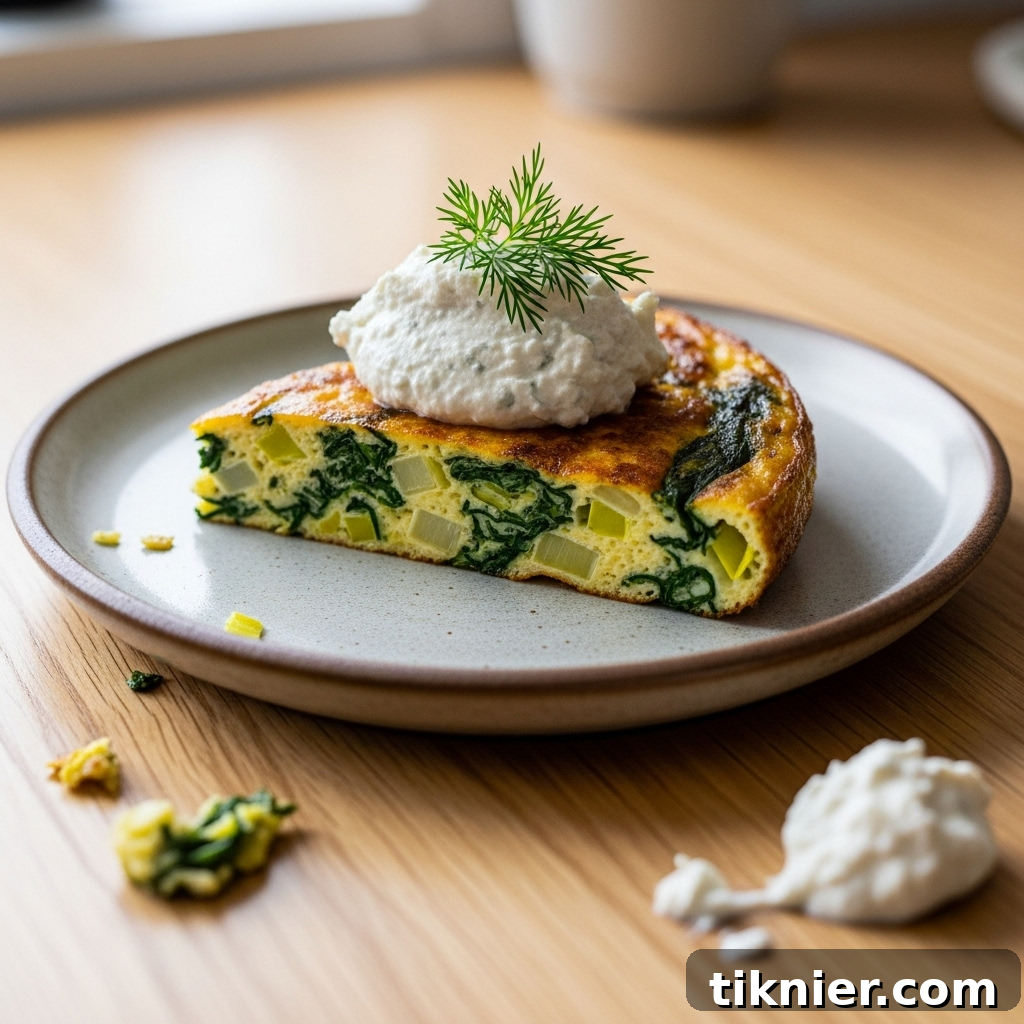 Leek and Spinach Frittata with a Creamy Feta Cloud 2 img 42600 1