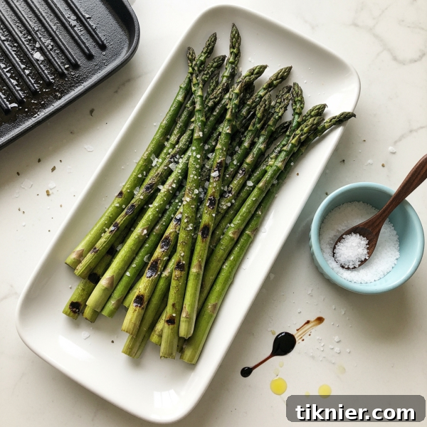 Grilled Asparagus Recipe, showing tender-crisp spears with char marks.