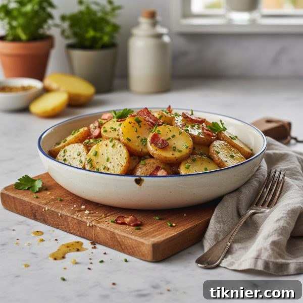 Warm German Potato Salad with crispy bacon