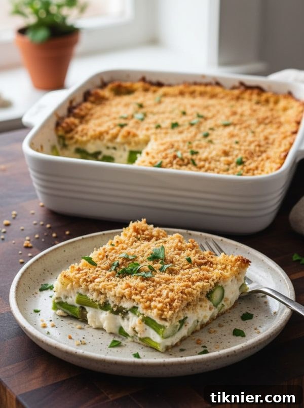 Creamy Boursin Asparagus Bake with Crispy Panko 2 Deliciously creamy Boursin Asparagus Casserole, a perfect side dish for any meal