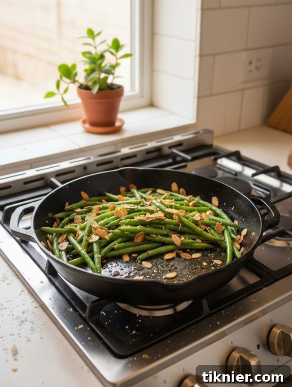 Nutty Brown Butter Almond Green Beans 3 Sautéed Green Beans Recipe Card Image