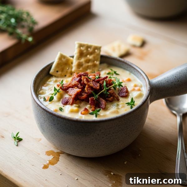 A rich and creamy New England style clam chowder, perfect for a cozy one-pot dinner.