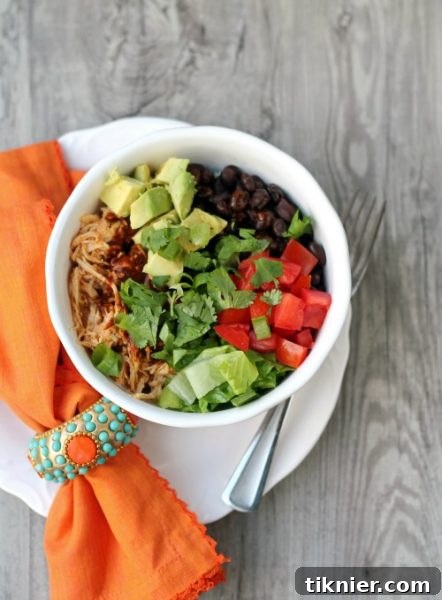 Crockpot Chicken Enchilada Rice Bowls
