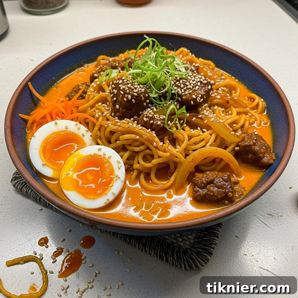 Ground Beef Ramen My Go To Thursday Dinner 2 Creamy Ground Beef Ramen, a hearty and flavorful weeknight dinner option.