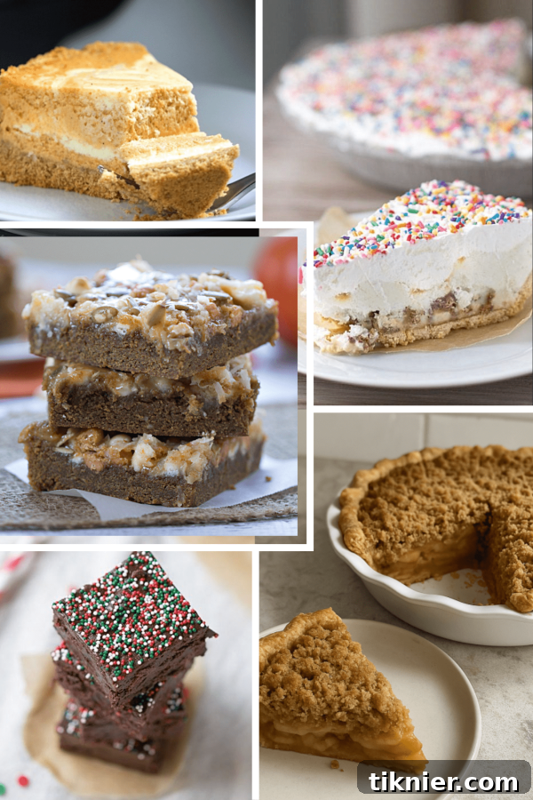 A bountiful Thanksgiving dessert table spread