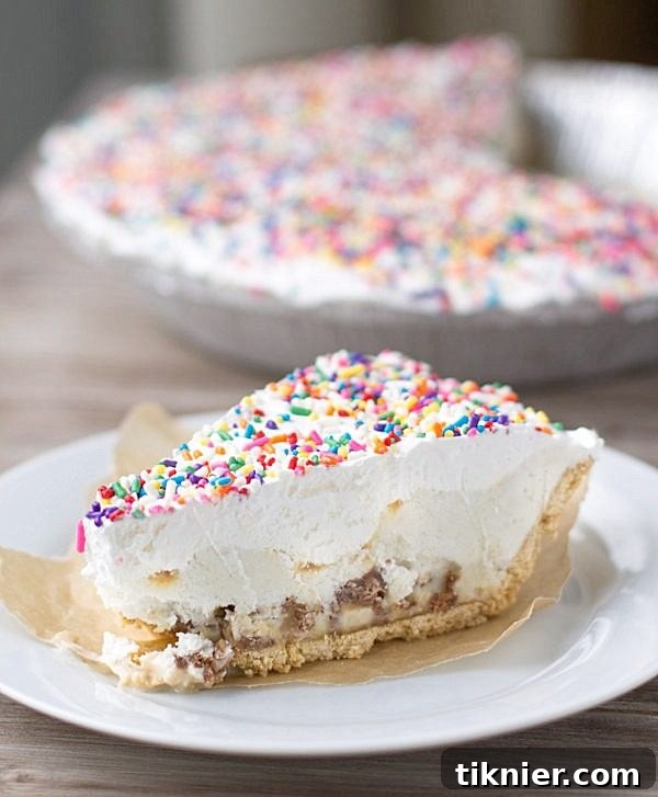 Twix Ice Cream Pie, a delicious no-bake Thanksgiving dessert
