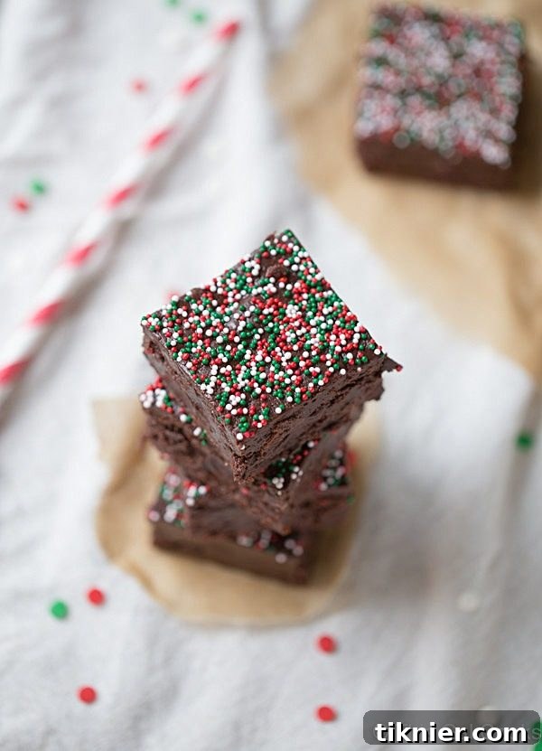 Chocolate Peppermint Fudge, a perfect make-ahead holiday treat